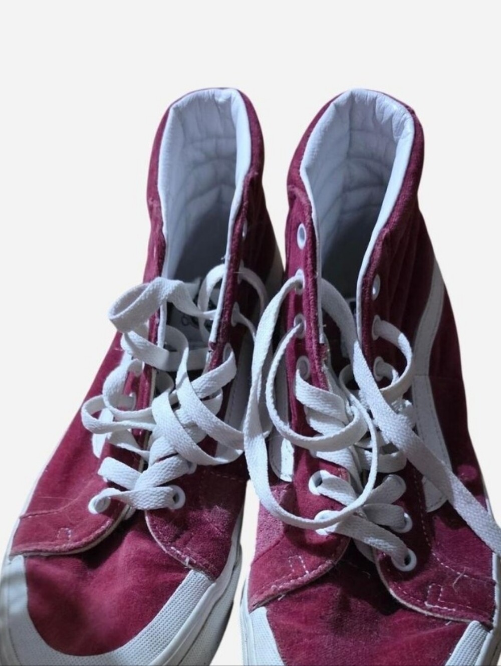 Vans Women's High-Top Sneakers in Burgundy and White